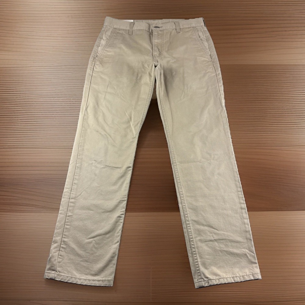 Levis Khakis Mens 30x30 Beige Pants Regular Fit Straight Leg Cotton White Tab
